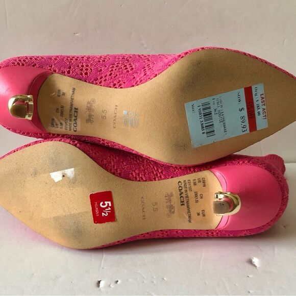 JEWEL BOOTIE COACH WOMEN'S SIZE 5.5 B KNIT UPPER PINK RUBBER OUTSOLE PULLON, - Picture 11 of 15